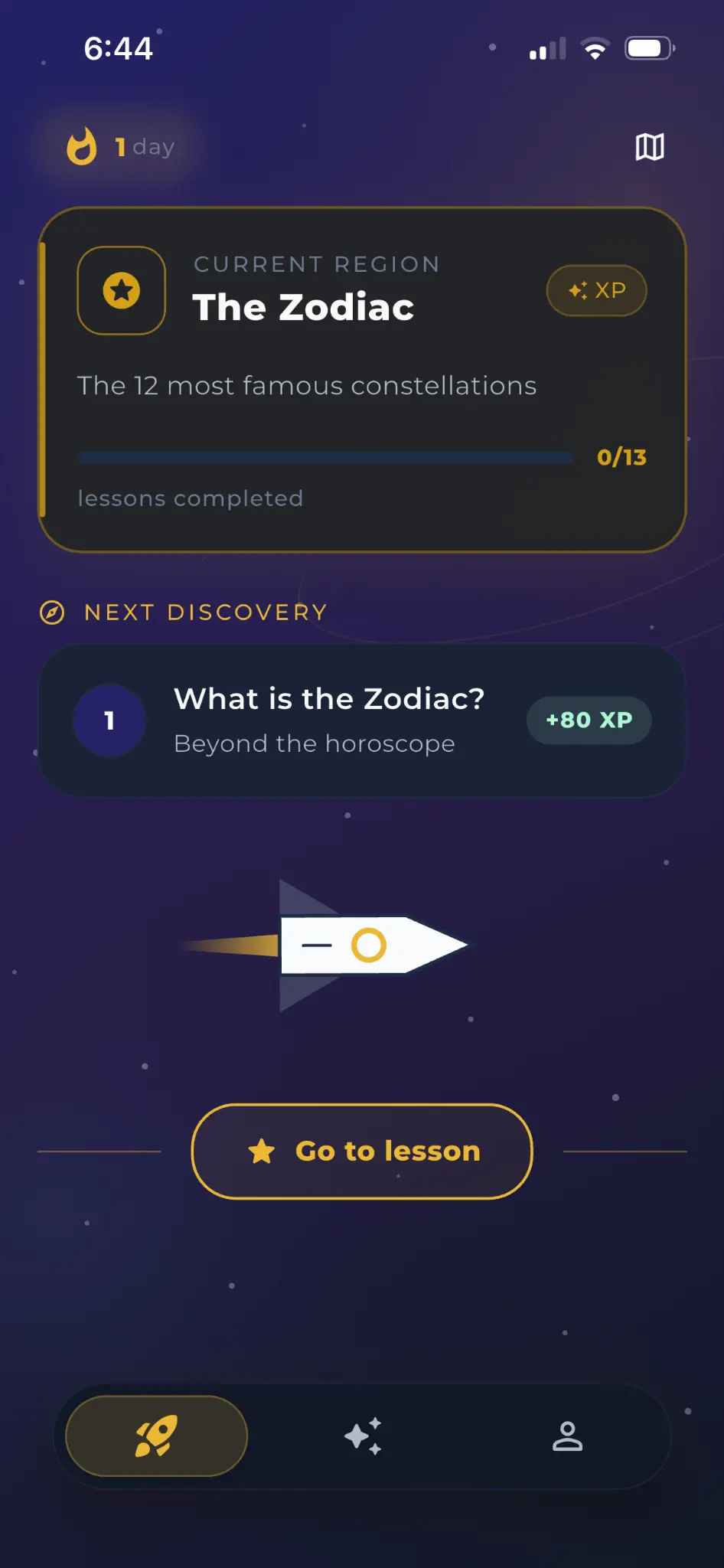 Astraea main screen in English