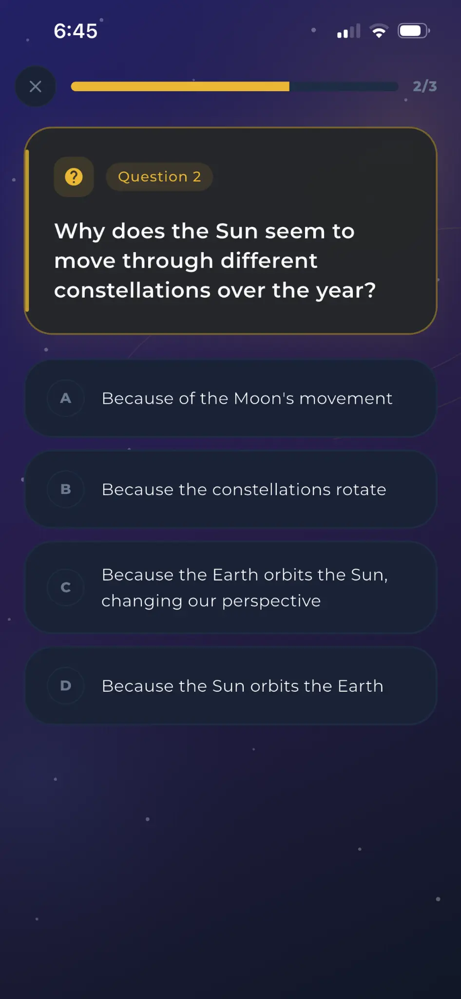 Astraea region quiz in English